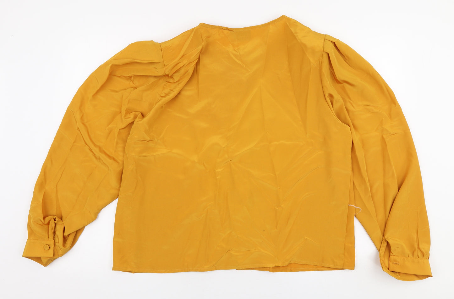 Lady Di  Womens Yellow  Polyester Basic Blouse Size 18 Round Neck