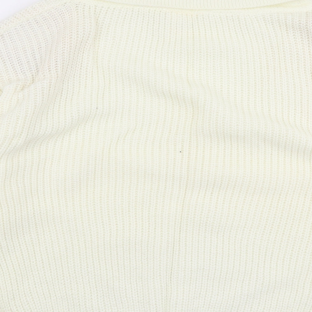 Preworn Womens White Roll Neck  Acrylic Pullover Jumper Size 18