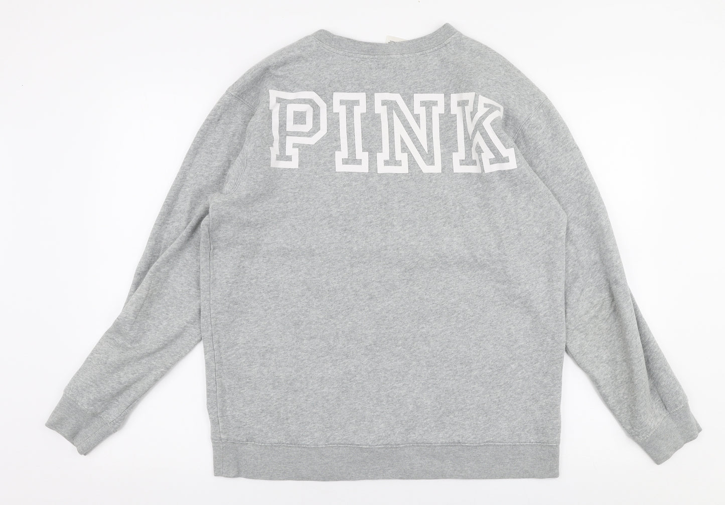 Victoria's Secret Pink Womens Grey  Cotton Pullover Sweatshirt Size M  Pullover