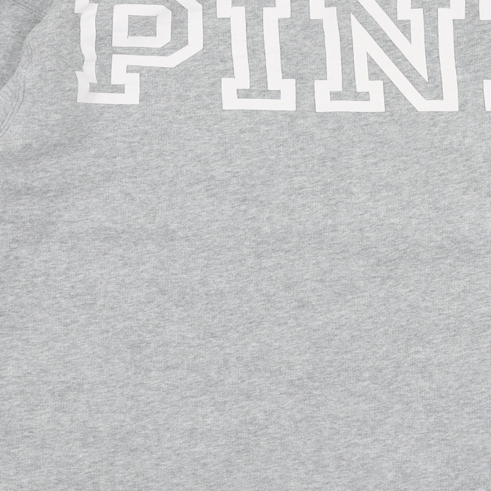 Victoria's Secret Pink Womens Grey  Cotton Pullover Sweatshirt Size M  Pullover