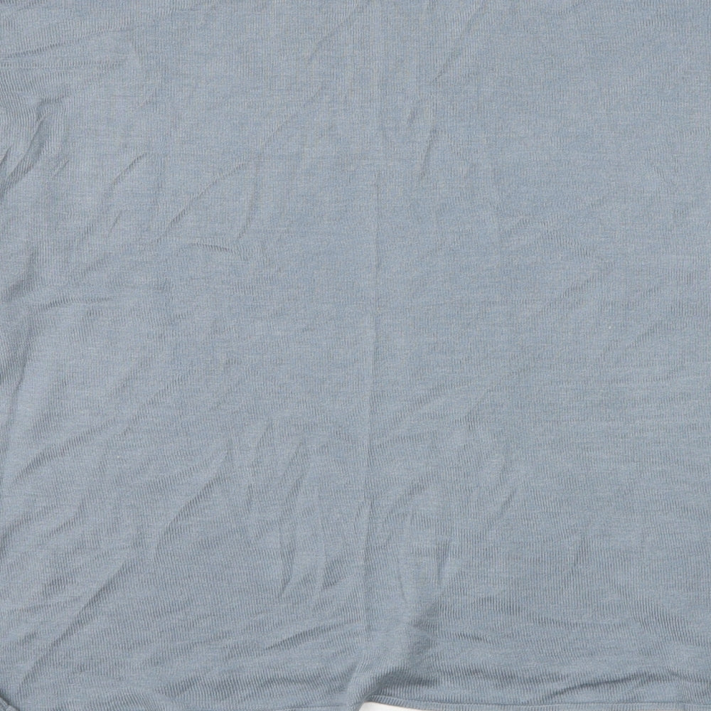 H&M Womens Blue Mock Neck  Viscose Pullover Jumper Size S