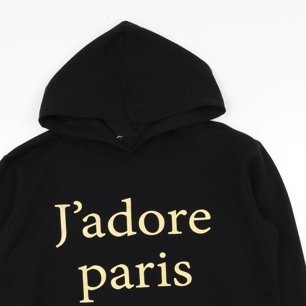 Portobello Womens Black  Cotton Pullover Hoodie Size 16  Pullover - J'adore Paris