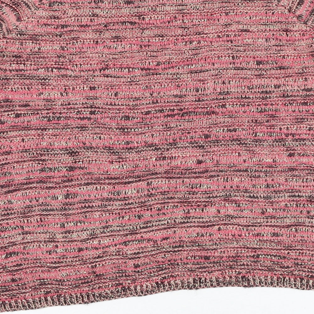 Papaya Womens Pink Round Neck  Acrylic Pullover Jumper Size 16