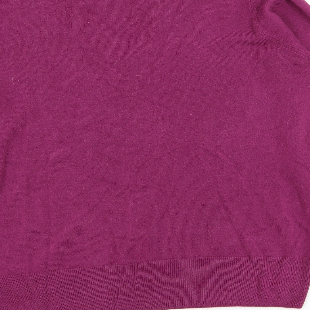 F&F Womens Purple V-Neck  Acrylic Pullover Jumper Size 16