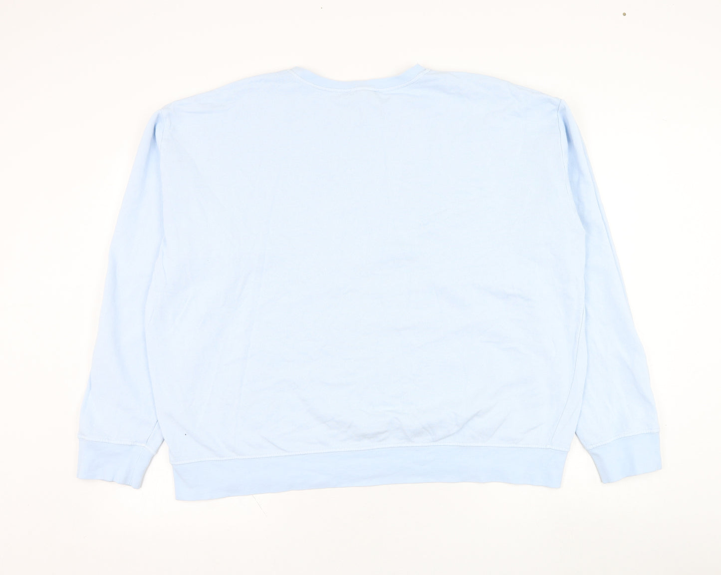 Topshop Womens Blue  Cotton Pullover Sweatshirt Size L  Pullover - Athletic Dept.