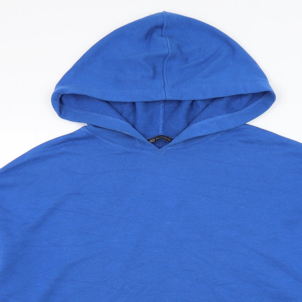 Marks and Spencer Womens Blue  Cotton Pullover Hoodie Size M  Pullover