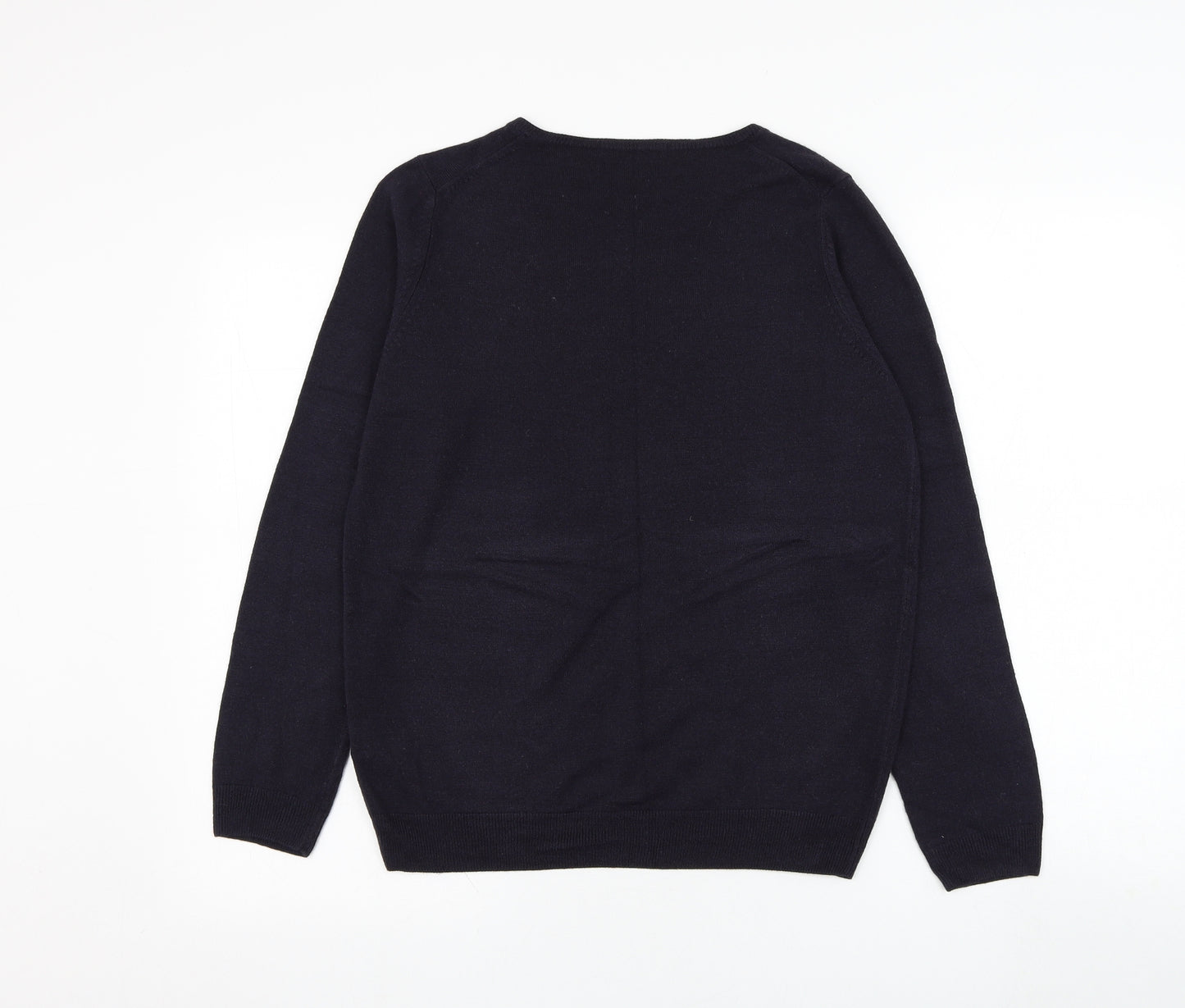 Marks and Spencer Womens Purple V-Neck  Acrylic Pullover Jumper Size 14