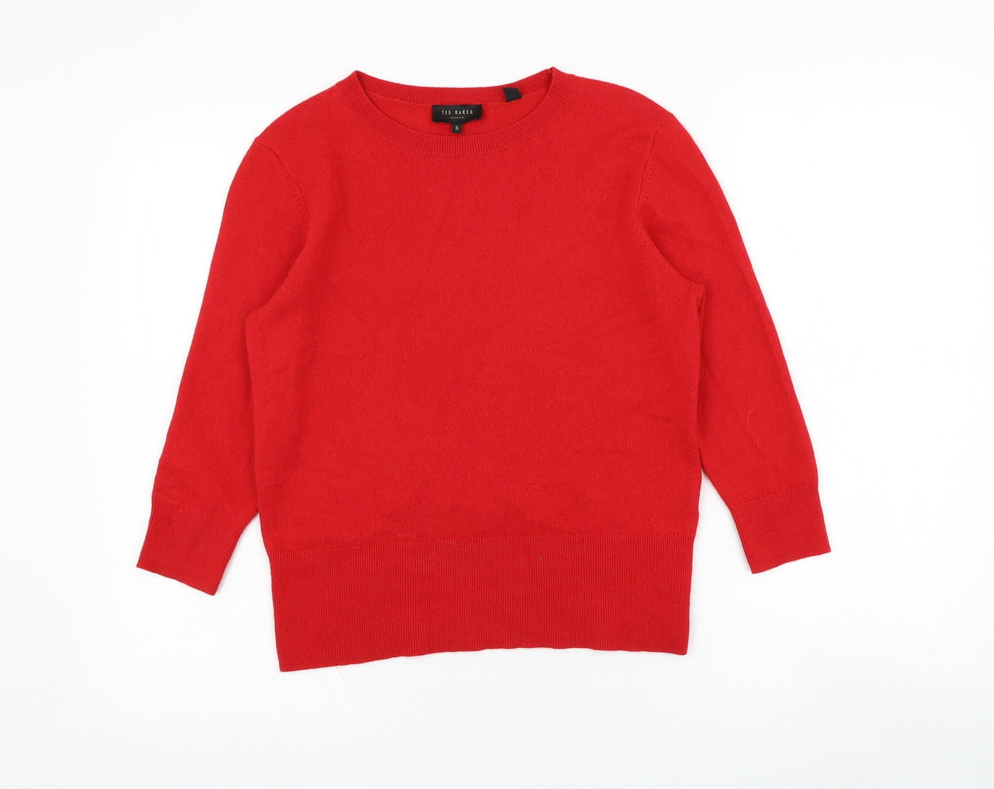 Ted Baker Womens Red Round Neck  Polyester Pullover Jumper Size M