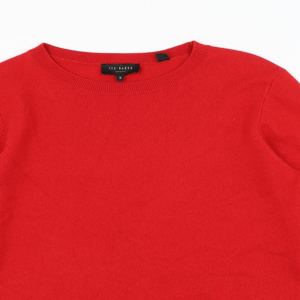 Ted Baker Womens Red Round Neck  Polyester Pullover Jumper Size M