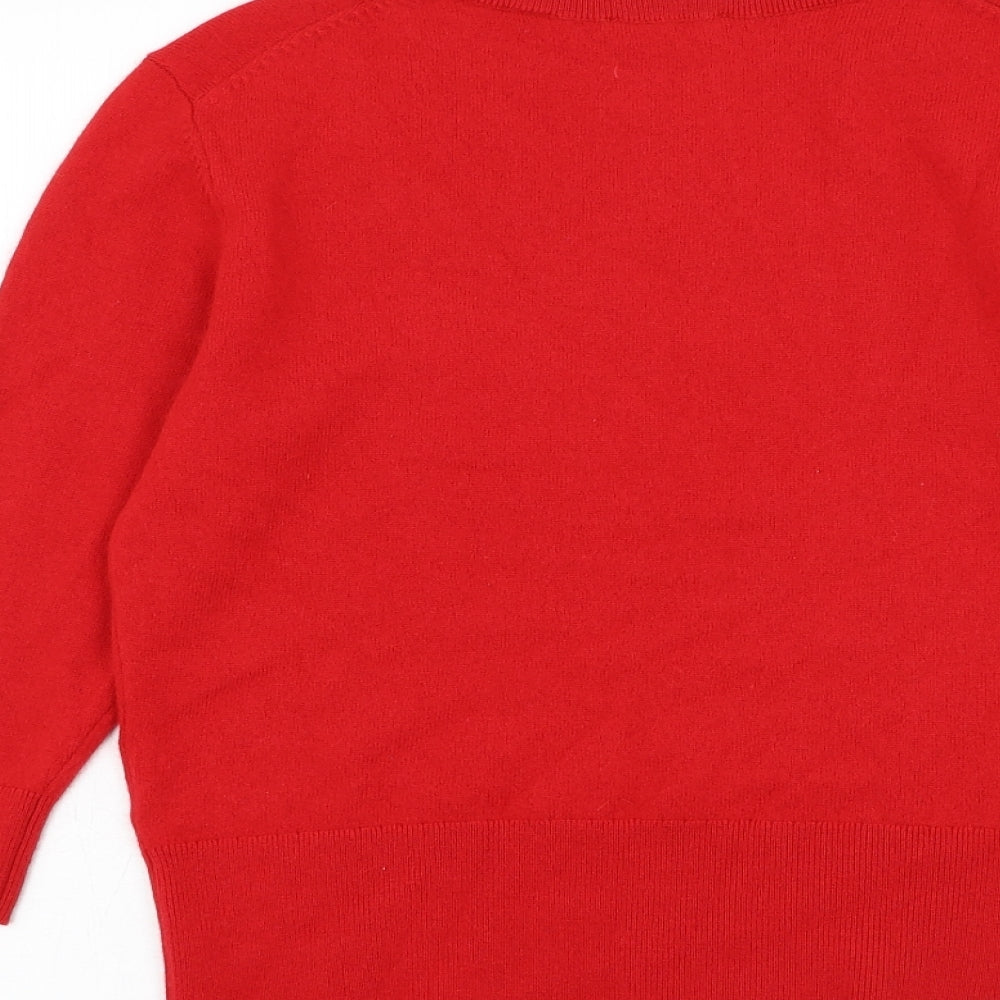 Ted Baker Womens Red Round Neck  Polyester Pullover Jumper Size M