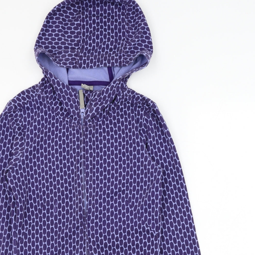 Bench Womens Purple Polka Dot Polyester Full Zip Hoodie Size S  Zip