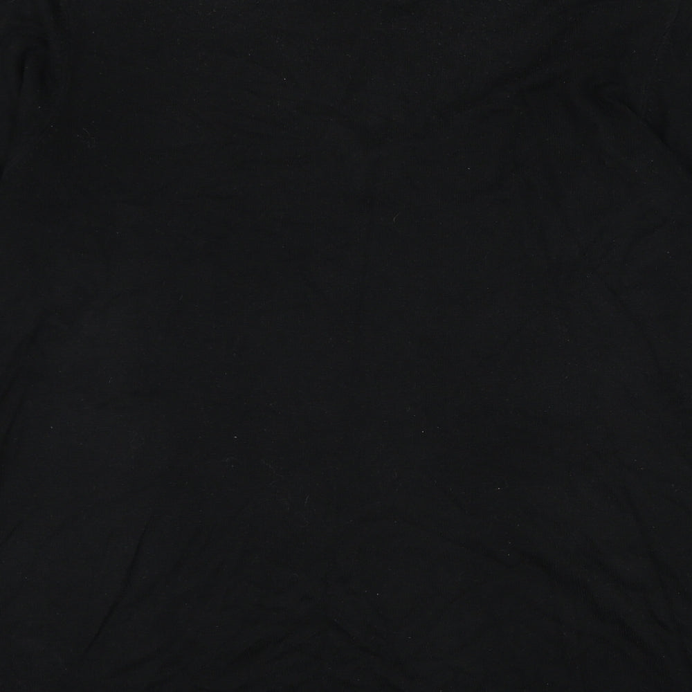 Topman Mens Black Mock Neck  Viscose Pullover Jumper Size M