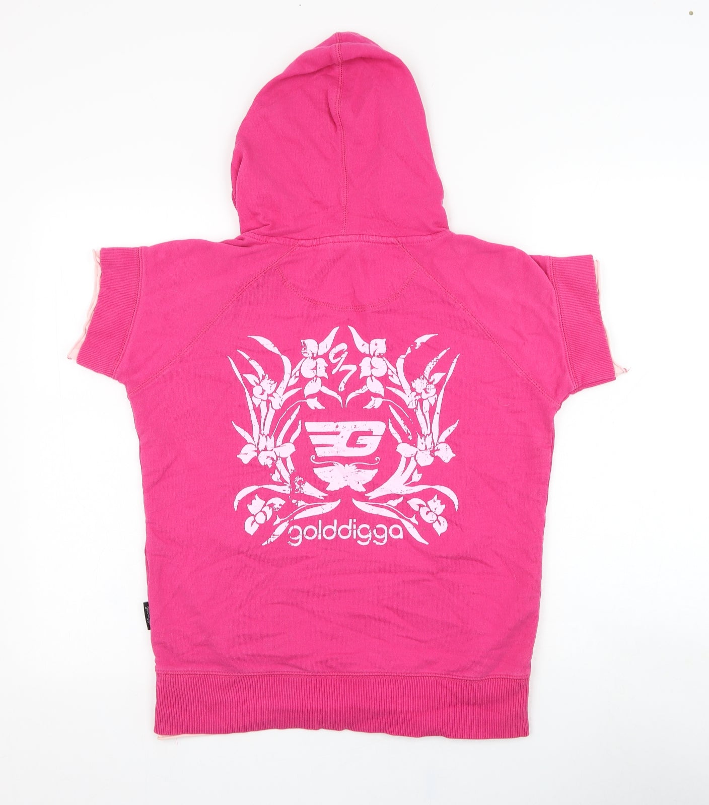 Golddigga Womens Pink  Cotton Pullover Hoodie Size L  Pullover