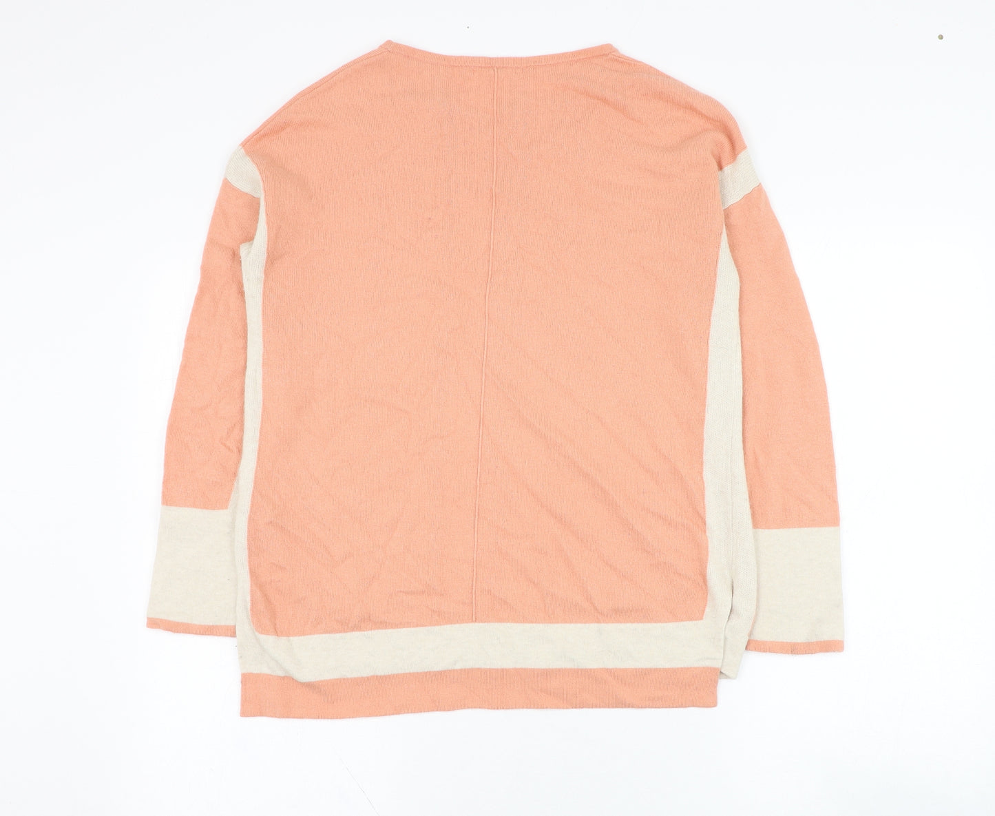 White Stuff Womens Pink Round Neck  Viscose Pullover Jumper Size 14