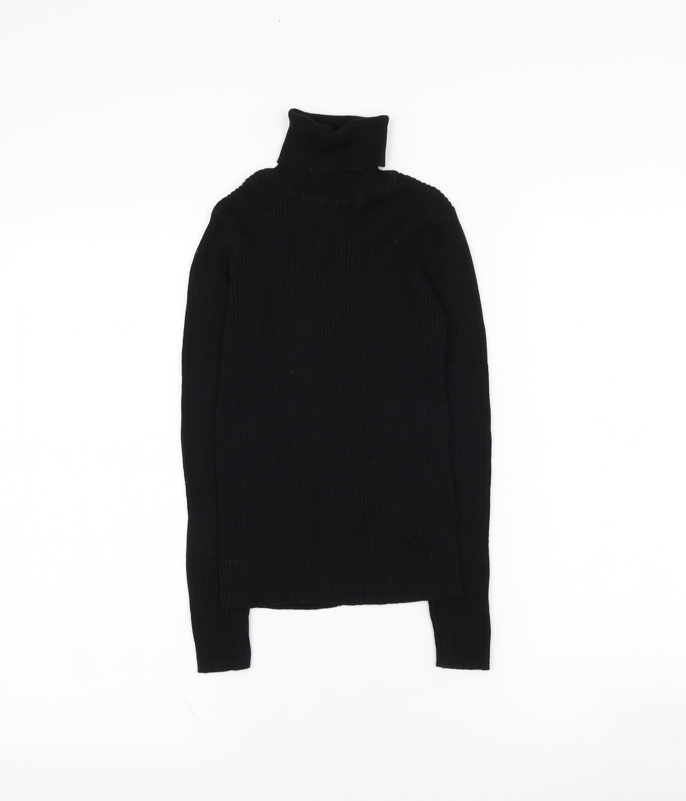 NEXT Girls Black Roll Neck  Cotton Pullover Jumper Size 10 Years  Pullover