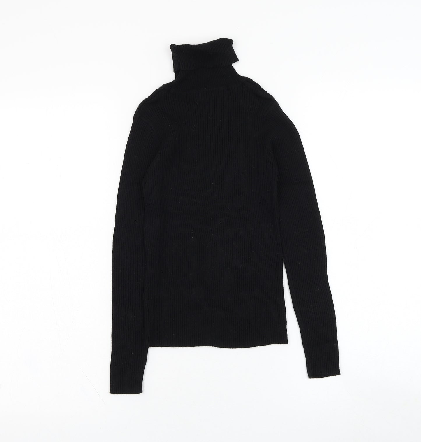 NEXT Girls Black Roll Neck  Cotton Pullover Jumper Size 10 Years  Pullover