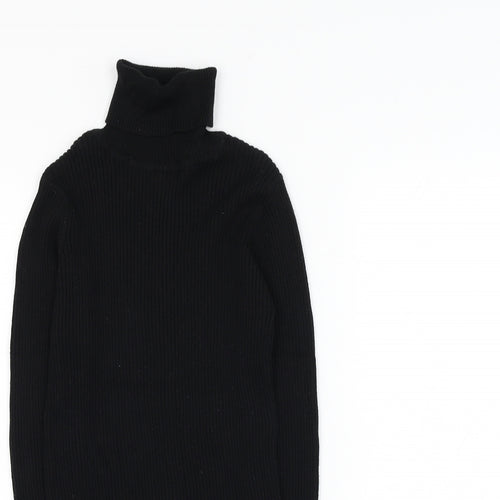 NEXT Girls Black Roll Neck  Cotton Pullover Jumper Size 10 Years  Pullover