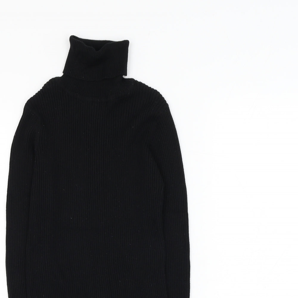 NEXT Girls Black Roll Neck  Cotton Pullover Jumper Size 10 Years  Pullover