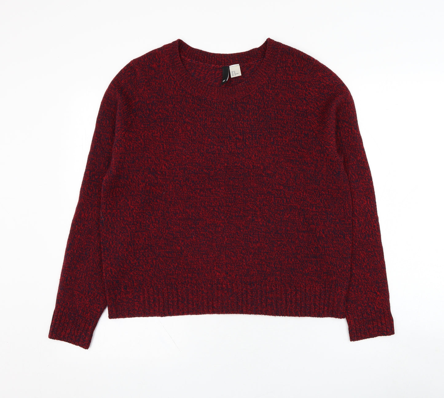 Divided by H&M Womens Red Round Neck  Acrylic Pullover Jumper Size M