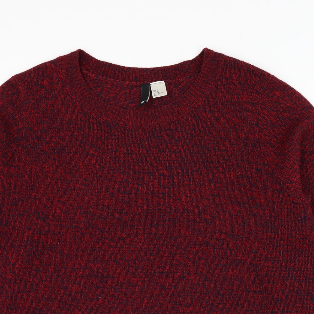 Divided by H&M Womens Red Round Neck  Acrylic Pullover Jumper Size M