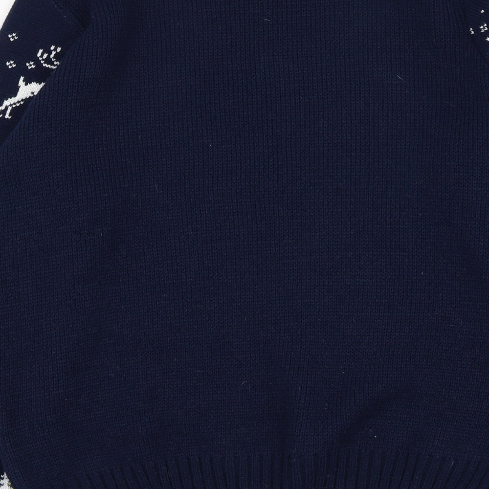 Numskull Mens Blue Round Neck Fair Isle Acrylic Pullover Jumper Size M   - Fallout 4