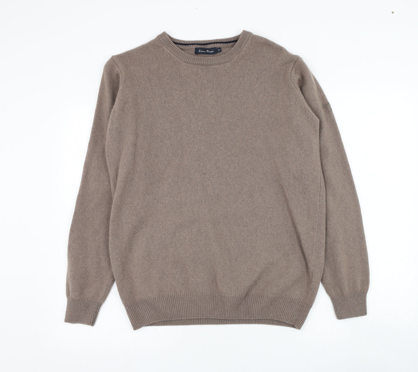 EWM Mens Brown Round Neck  Wool Pullover Jumper Size M