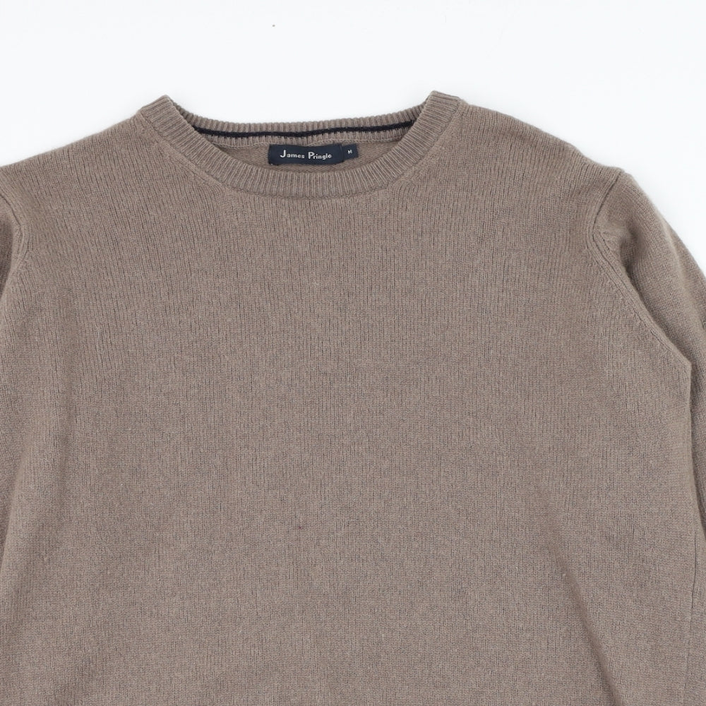 EWM Mens Brown Round Neck  Wool Pullover Jumper Size M