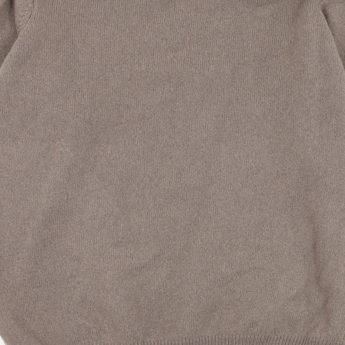 EWM Mens Brown Round Neck  Wool Pullover Jumper Size M