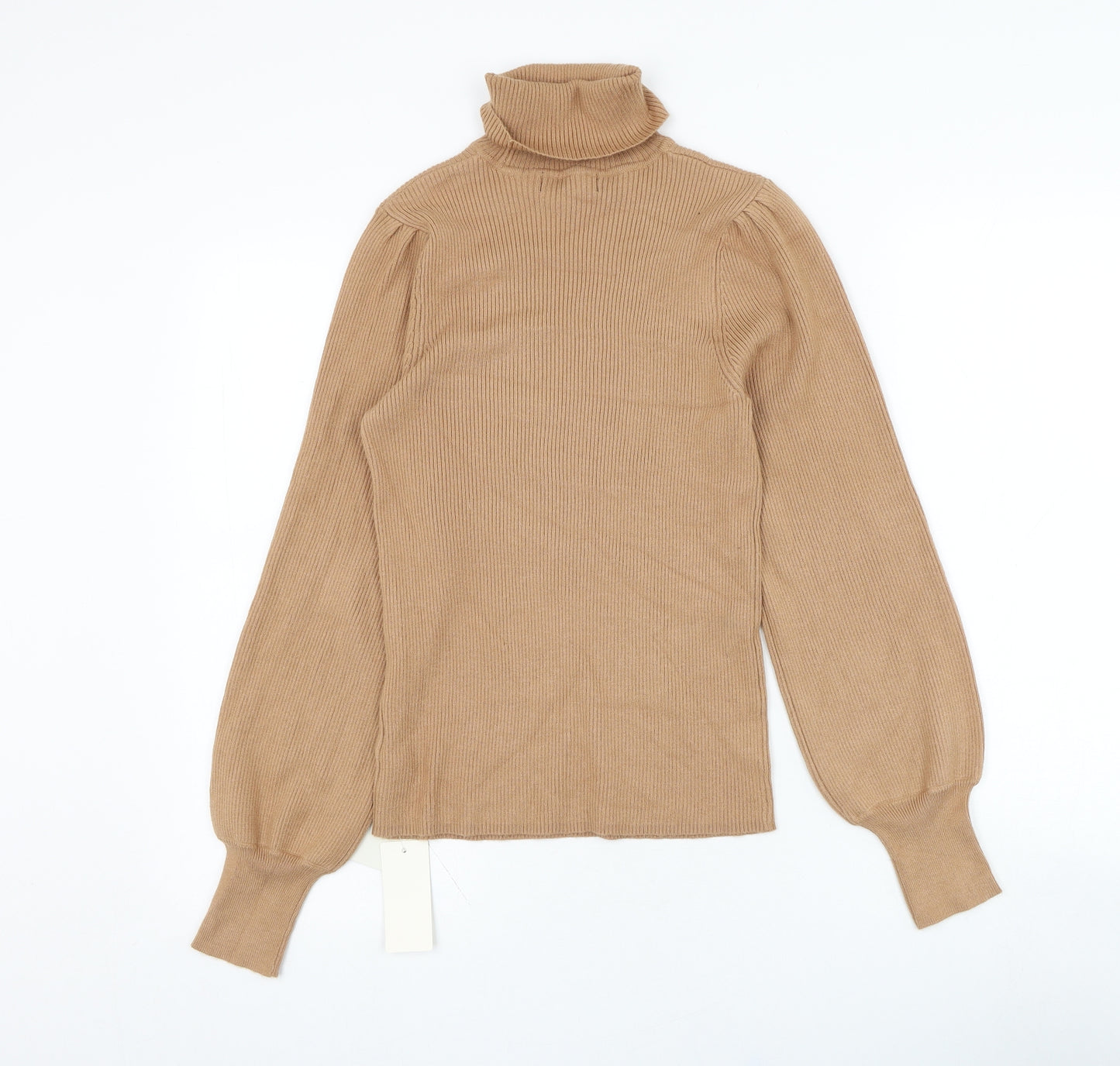 F&F Womens Brown Roll Neck  Viscose Pullover Jumper Size 12