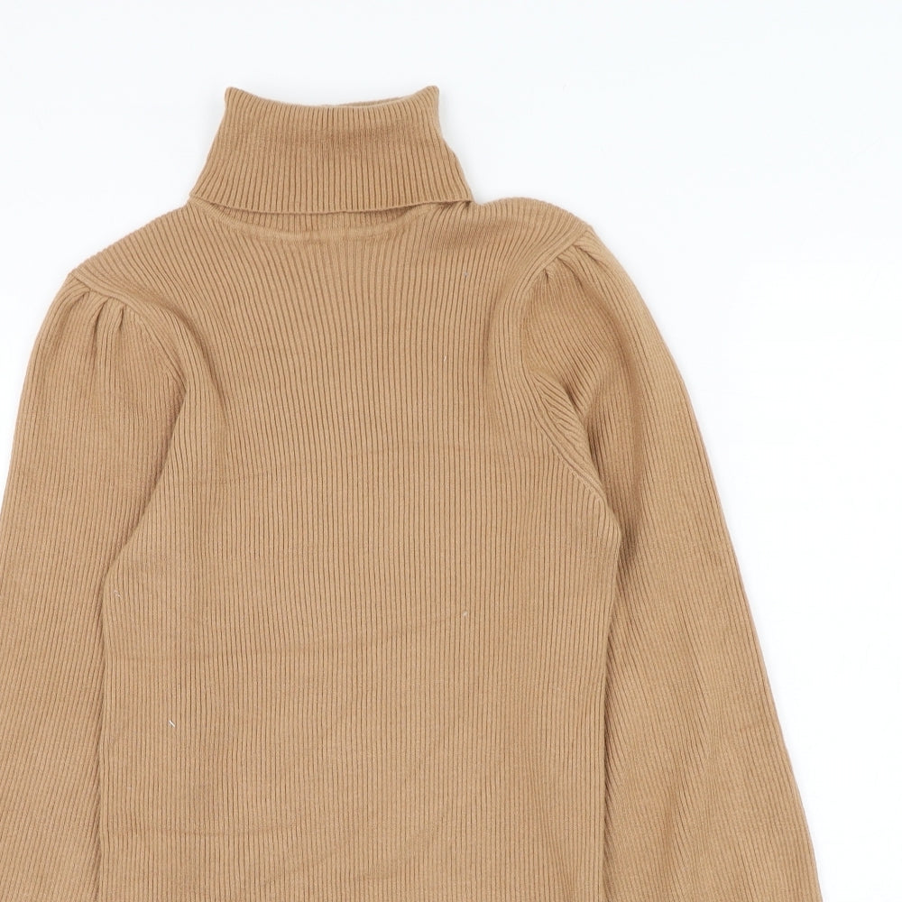 F&F Womens Brown Roll Neck  Viscose Pullover Jumper Size 12