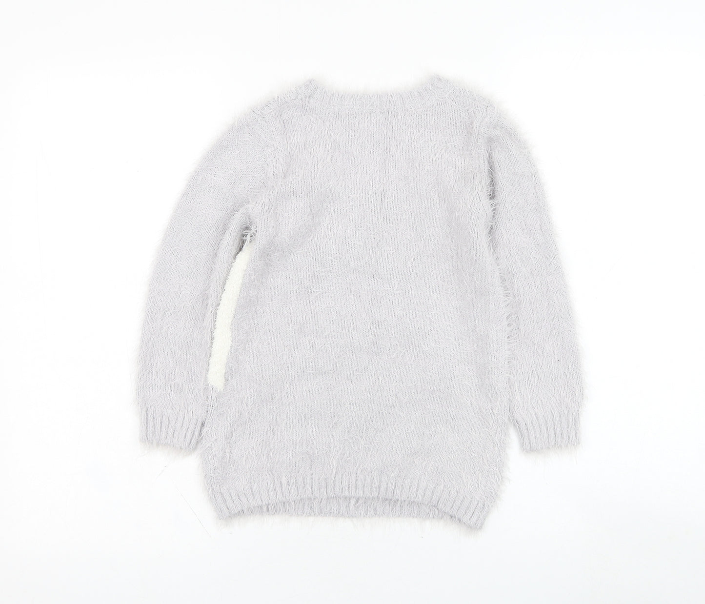 Primark Girls Purple Round Neck  Polyamide Pullover Jumper Size 6-7 Years  Pullover - Unicorn