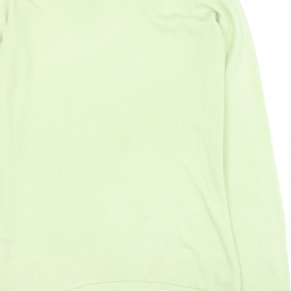 Bonmarché Womens Green Round Neck  Acrylic Pullover Jumper Size 10