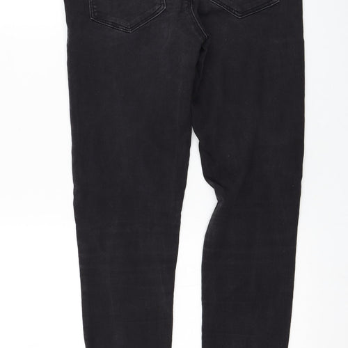 Dorothy Perkins Womens Black  Cotton Skinny Jeans Size 12 L28 in Regular Zip