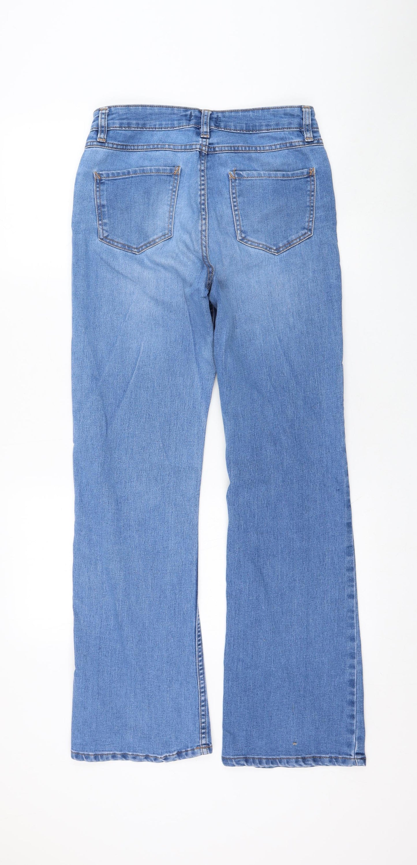 Matalan Womens Blue  Cotton Bootcut Jeans Size 8 L29 in Regular Zip