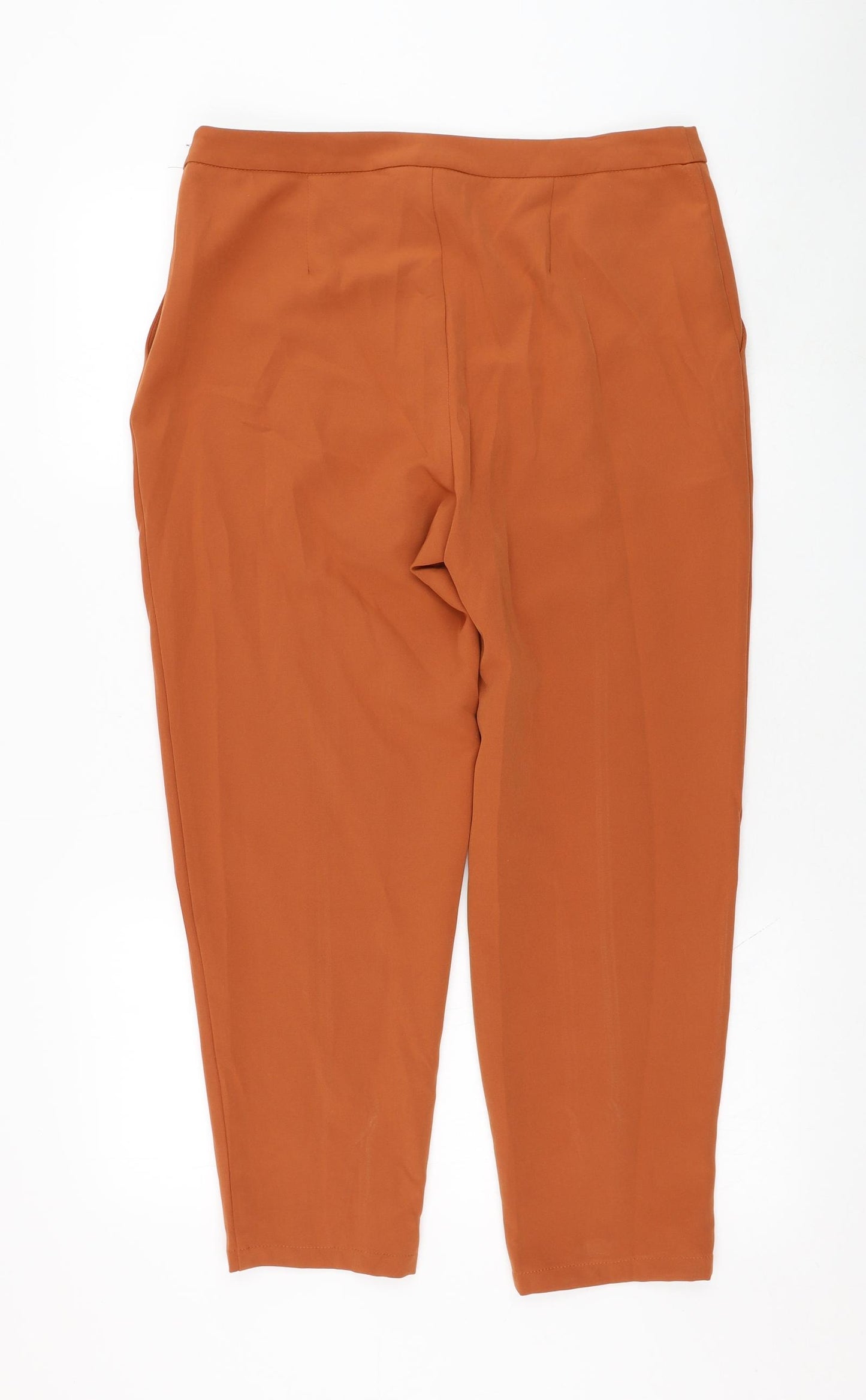 Atmosphere Womens Orange  Polyester Carrot Trousers Size 14 L25 in Regular Zip