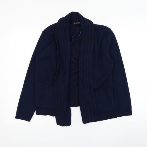 Just Elegance Womens Blue Square Neck  Acrylic Cardigan Jumper Size M