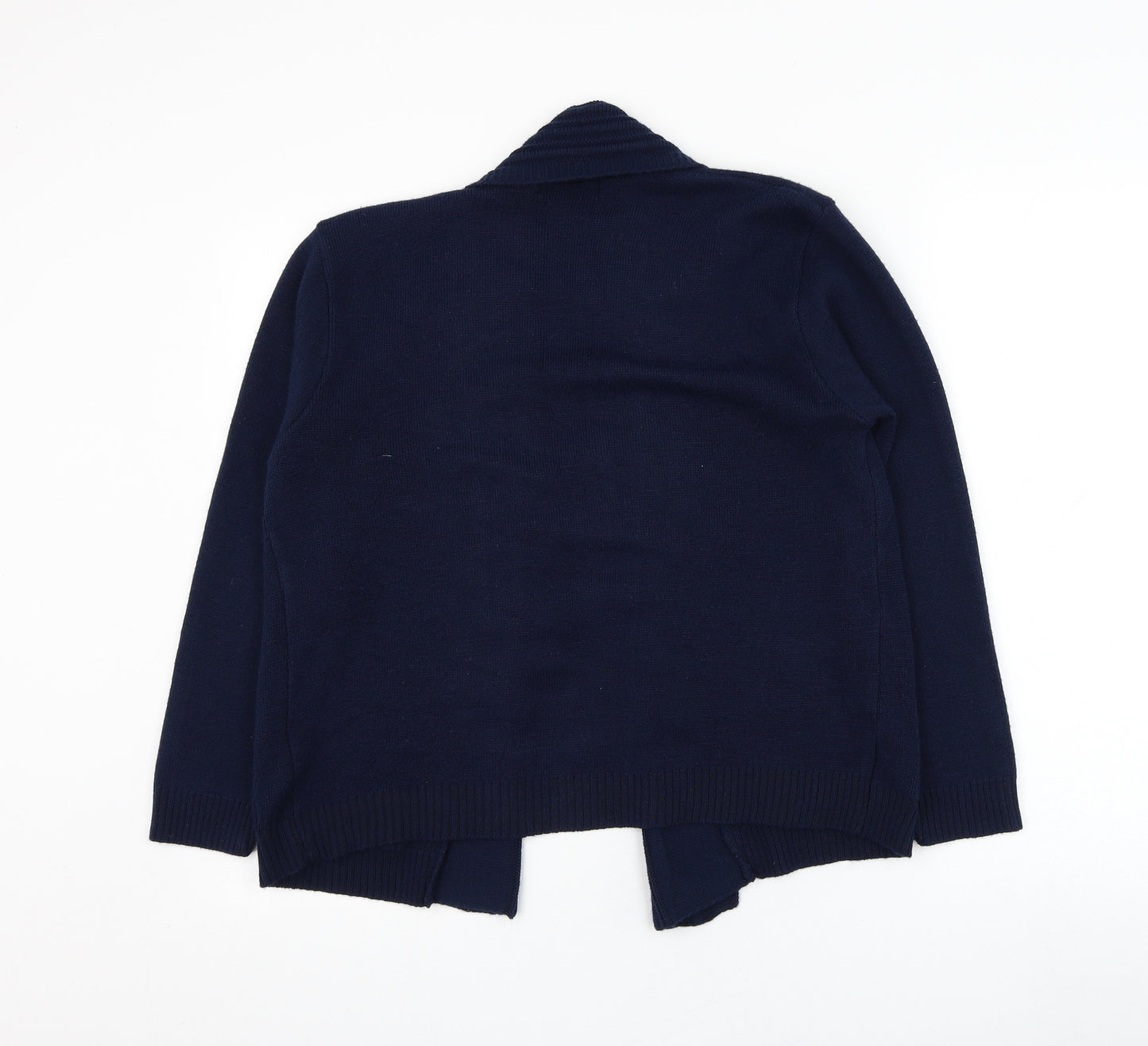 Just Elegance Womens Blue Square Neck  Acrylic Cardigan Jumper Size M