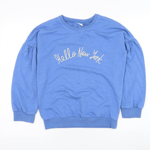 NEXT Girls Blue  Cotton Pullover Sweatshirt Size 11 Years  Pullover - Hello New York