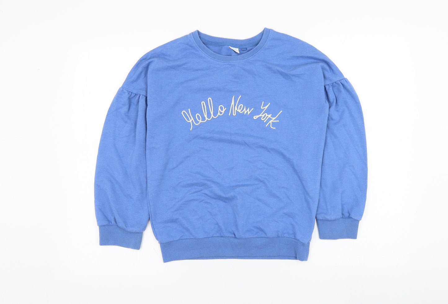 NEXT Girls Blue  Cotton Pullover Sweatshirt Size 11 Years  Pullover - Hello New York