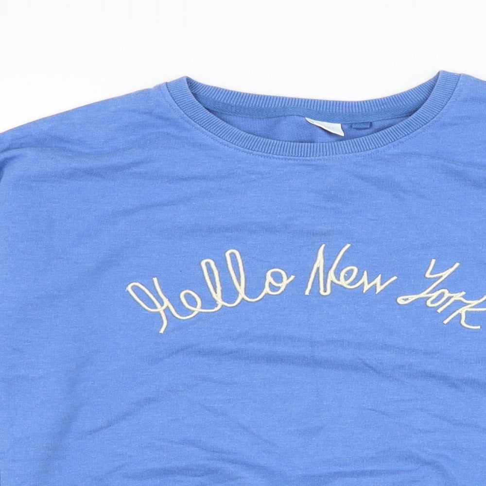 NEXT Girls Blue  Cotton Pullover Sweatshirt Size 11 Years  Pullover - Hello New York