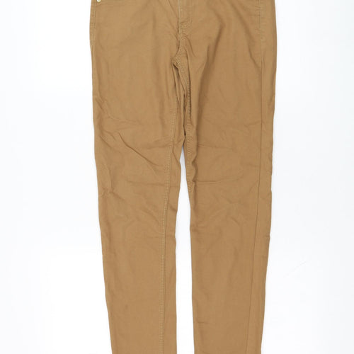 H&M Womens Brown  Cotton Straight Jeans Size 10 L30 in Regular Zip