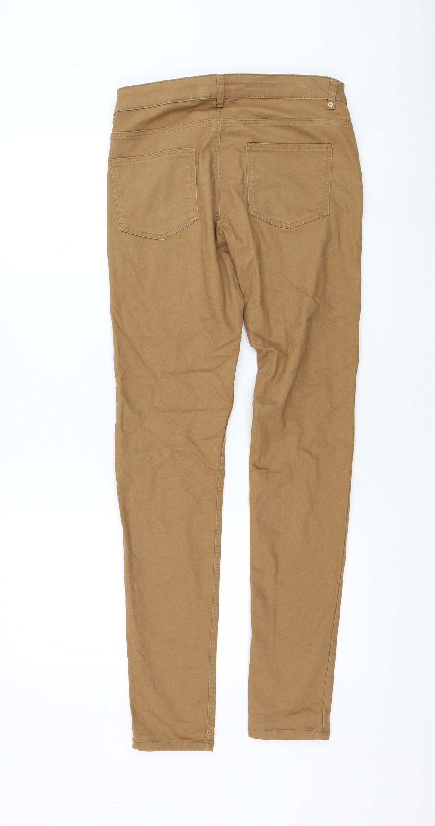 H&M Womens Brown  Cotton Straight Jeans Size 10 L30 in Regular Zip
