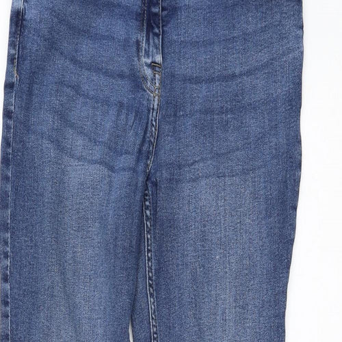 NEXT Womens Blue  Cotton Straight Jeans Size 12 L31 in Regular Zip