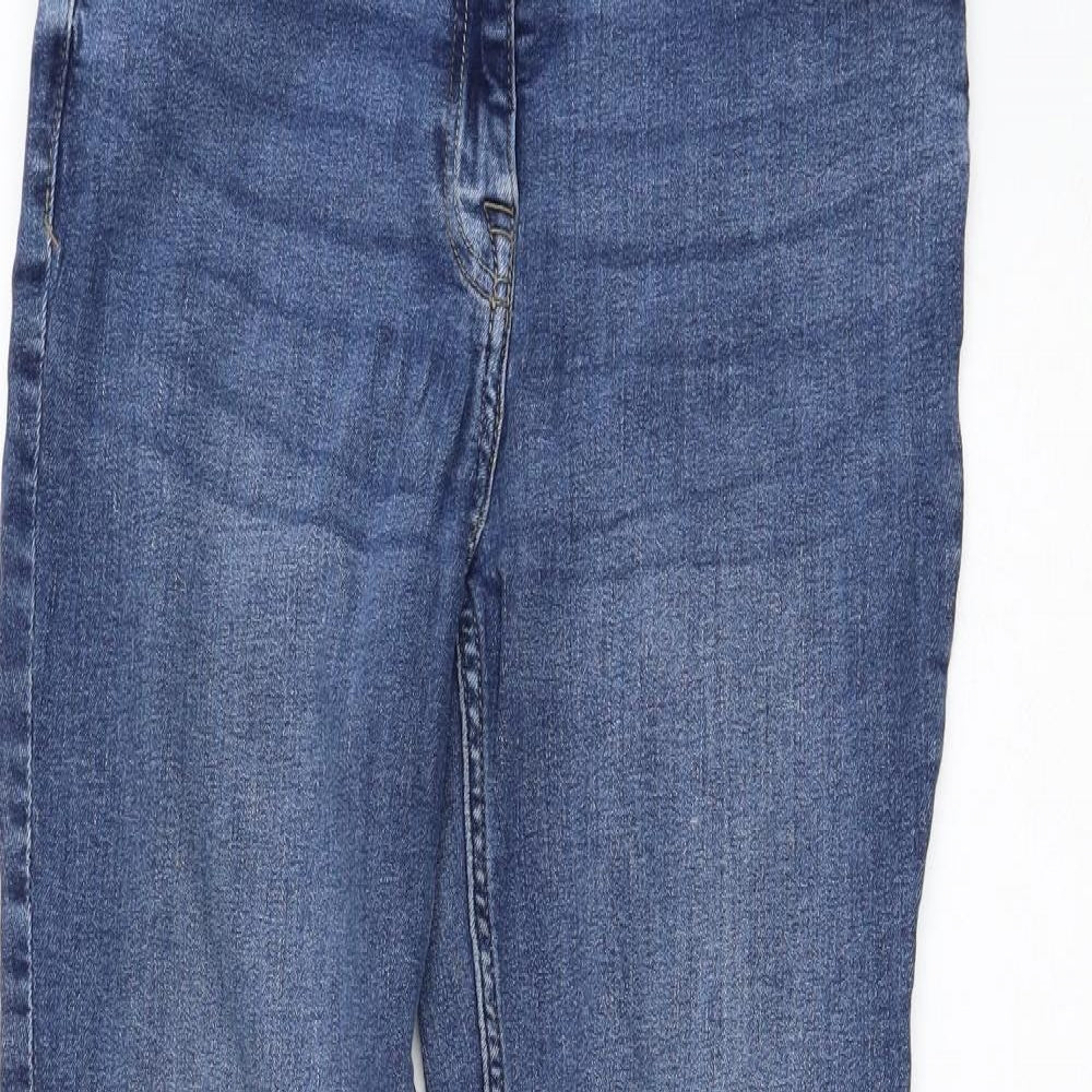 NEXT Womens Blue  Cotton Straight Jeans Size 12 L31 in Regular Zip