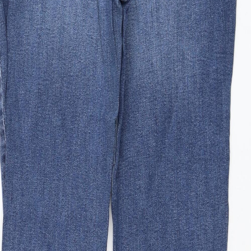 NEXT Womens Blue  Cotton Straight Jeans Size 12 L31 in Regular Zip