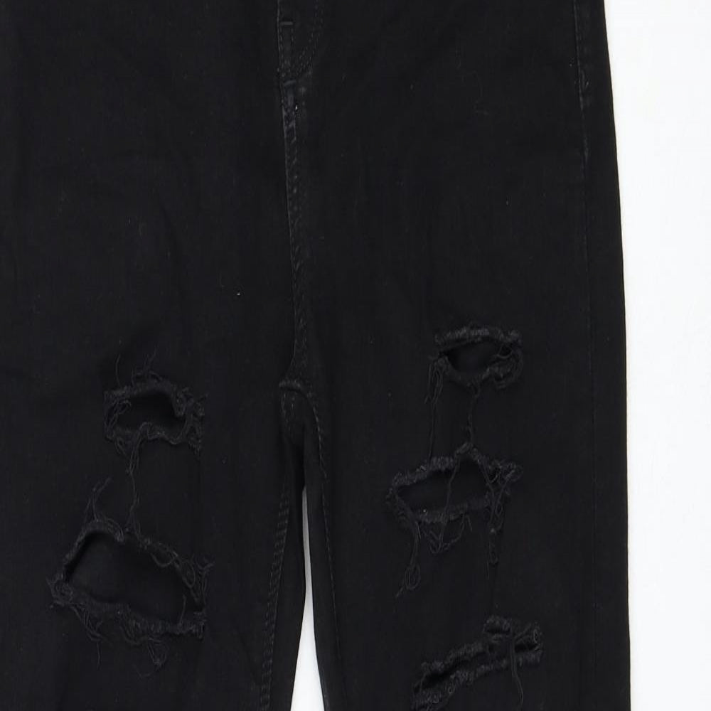Topshop Womens Black  Polyester Skinny Jeans Size 28 in L28 in Regular Zip
