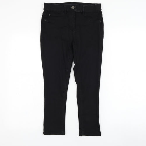 George Womens Black  Cotton Cropped Jeans Size 10 L22 in Regular Zip