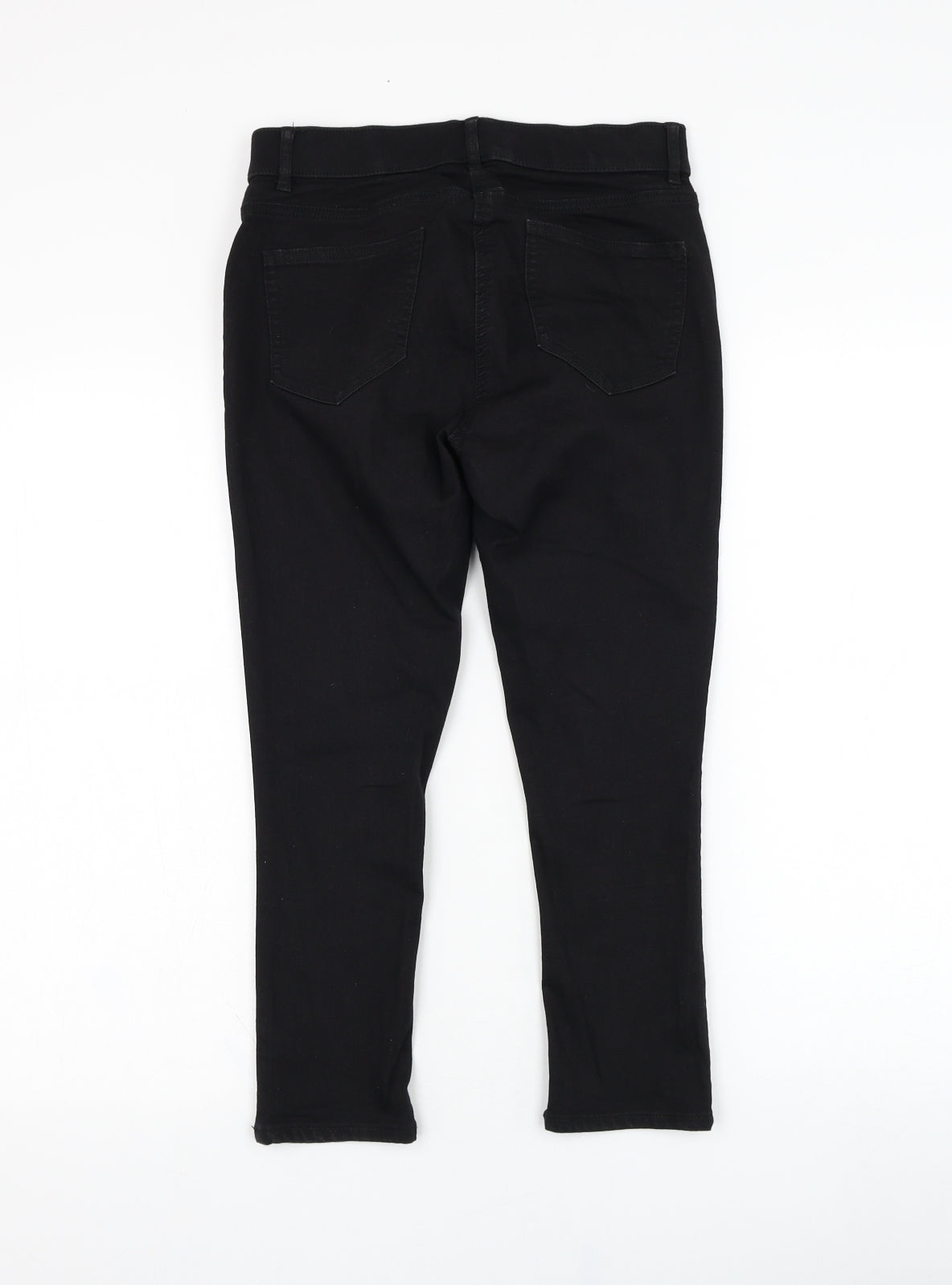 George Womens Black  Cotton Cropped Jeans Size 10 L22 in Regular Zip