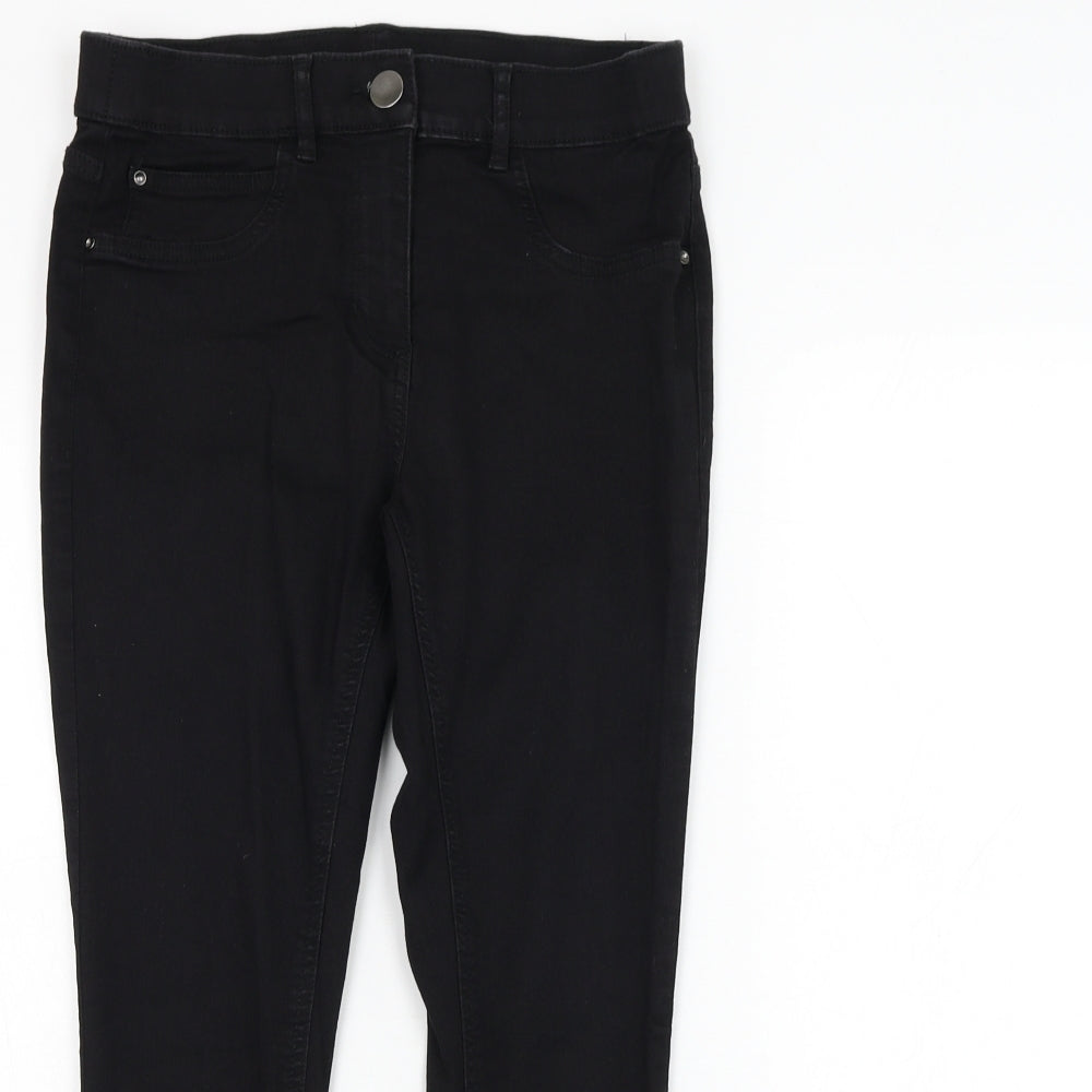 George Womens Black  Cotton Cropped Jeans Size 10 L22 in Regular Zip