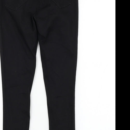 George Womens Black  Cotton Cropped Jeans Size 10 L22 in Regular Zip